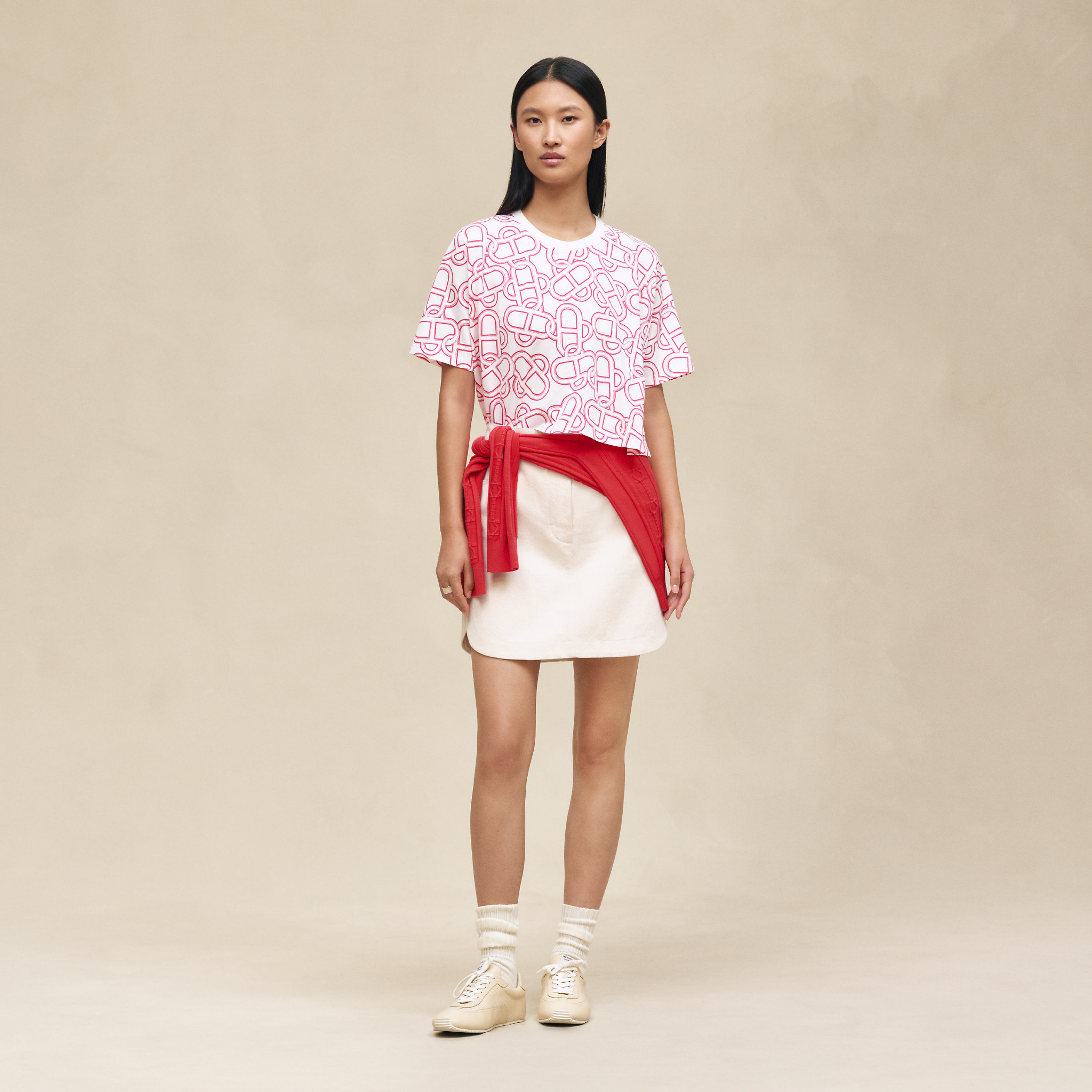T-shirt cropped imprimé « Maillon Equestre »