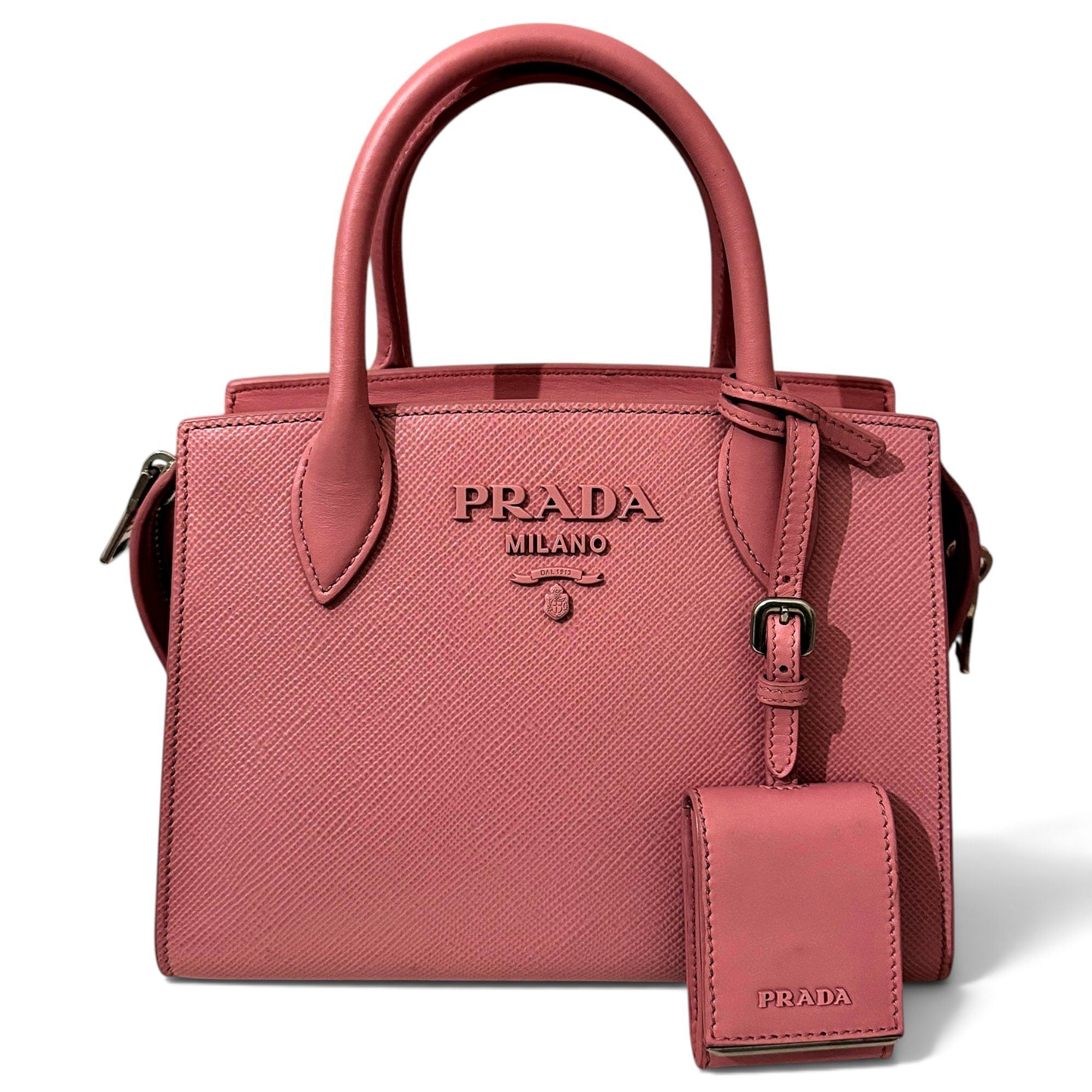 Monochrome leather handbag