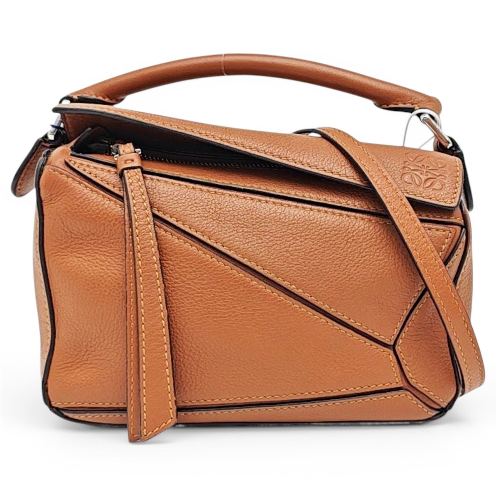 Puzzle leather handbag