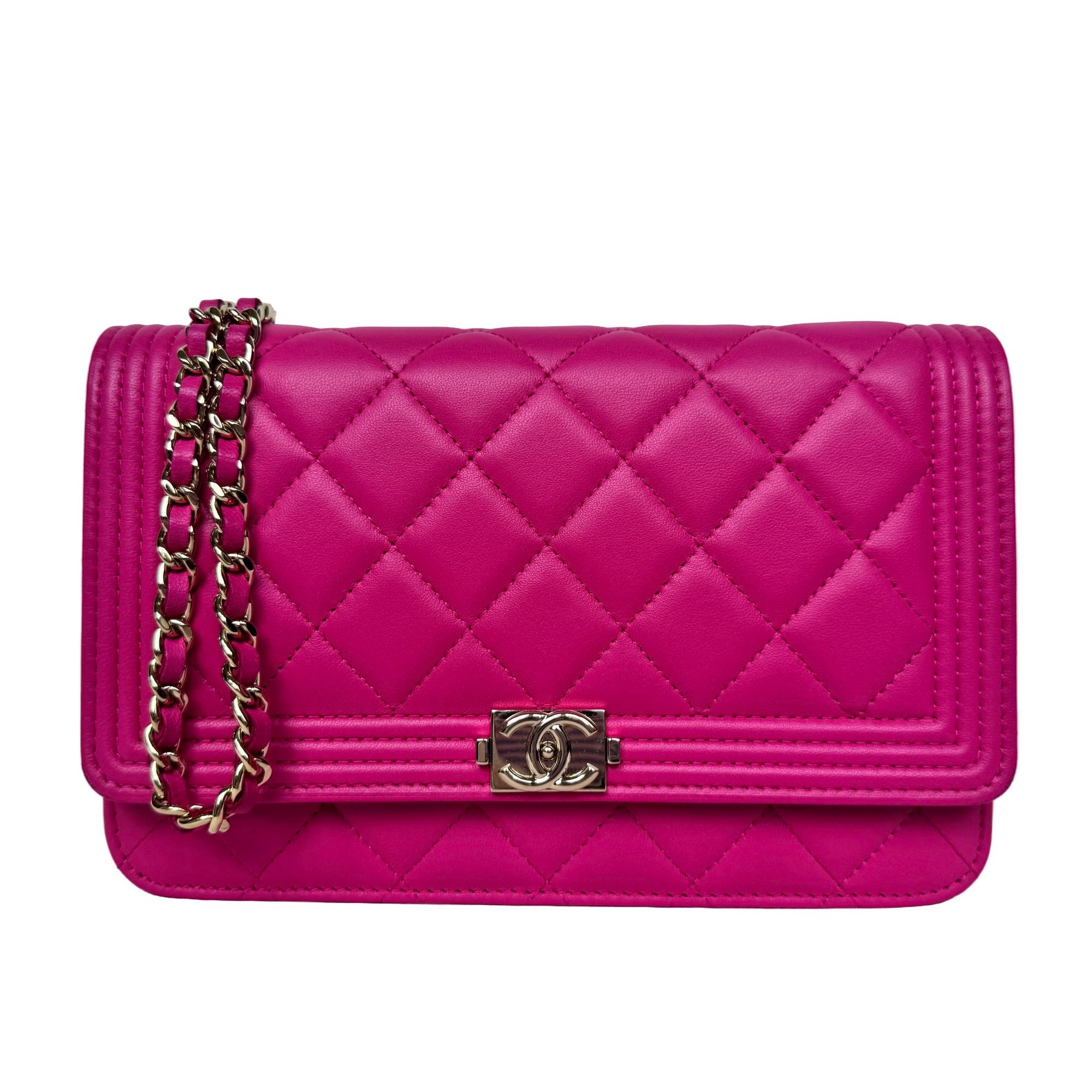 Wallet On Chain Boy Half Flap leather crossbody bag