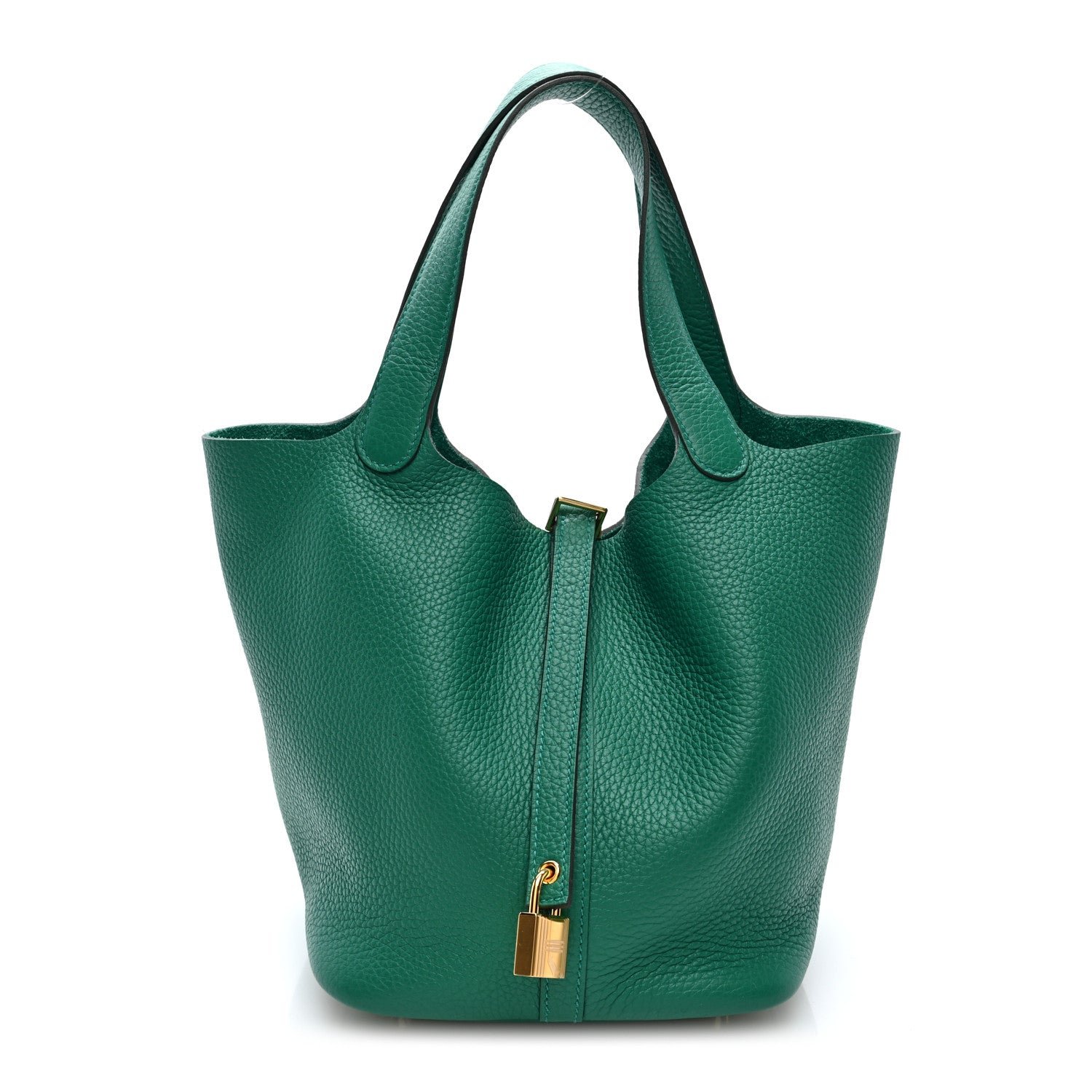 Hermes Taurillon Clemence Picotin Lock 22 MM Vert Vertigo