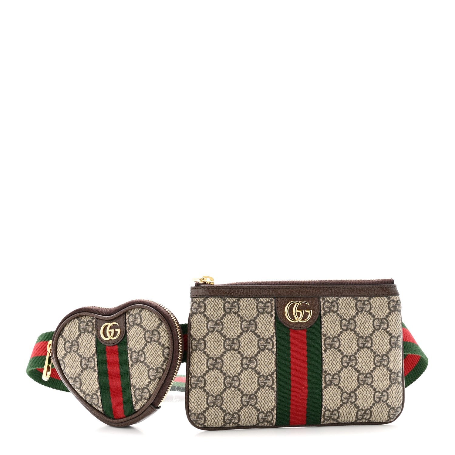 Gucci GG Supreme Monogram Web Ophidia Utility Belt Bag  85 34 Beige Ebony New Acero