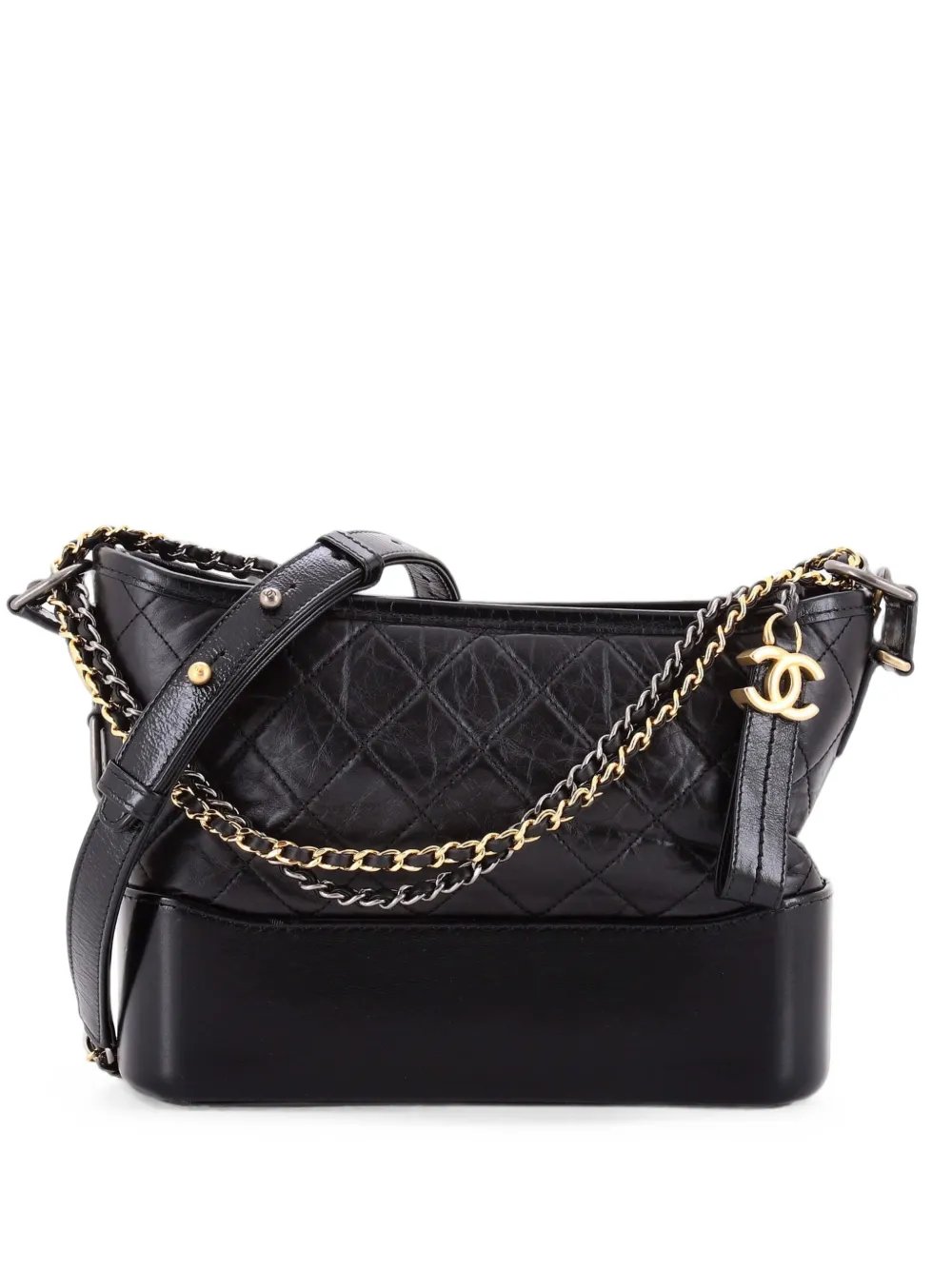 Gabrielle with Logo Handle Quilted Aged Calfskin Medium hobo bag
