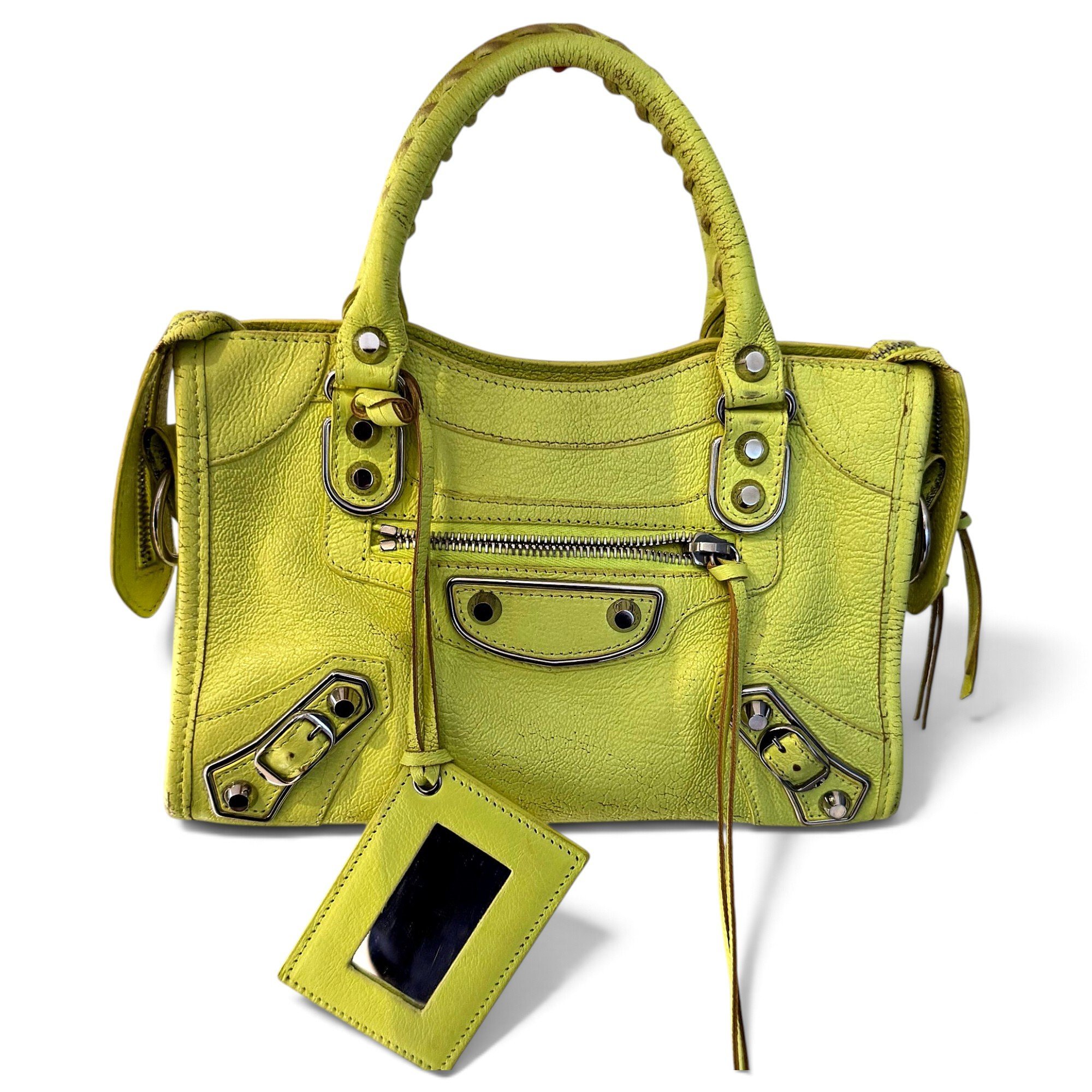 City leather handbag