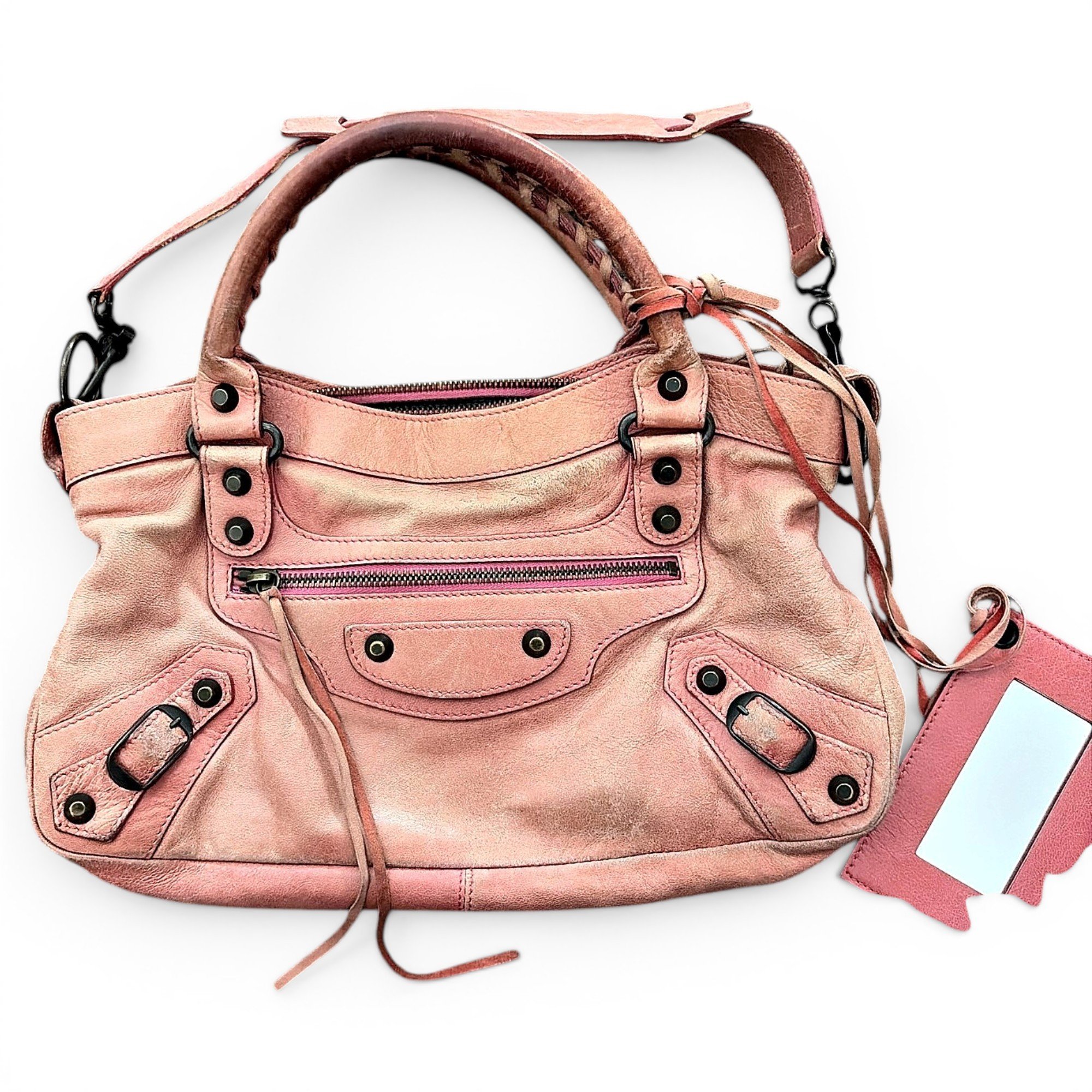 First leather handbag