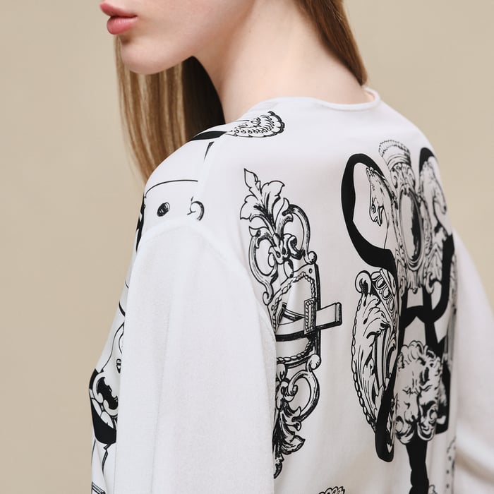 Blanc Nacre "Ferronnerie Remix" Long-sleeve Twillaine Sweater