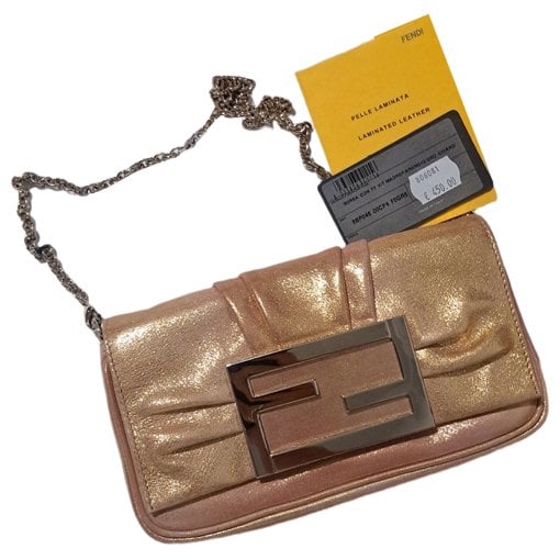 Baguette leather clutch bag