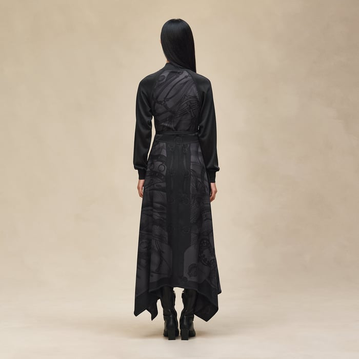 Noir "Soleil De Soie Poudre" Long Dress