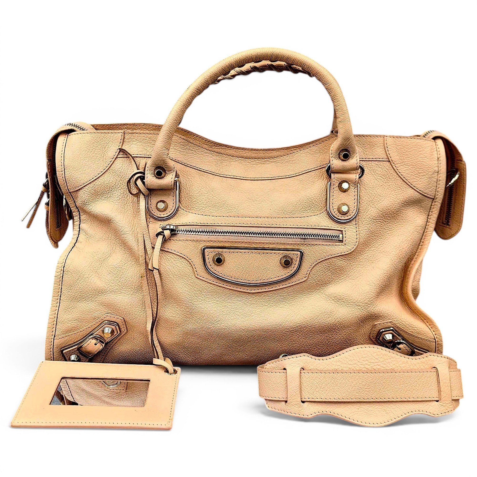 City leather handbag