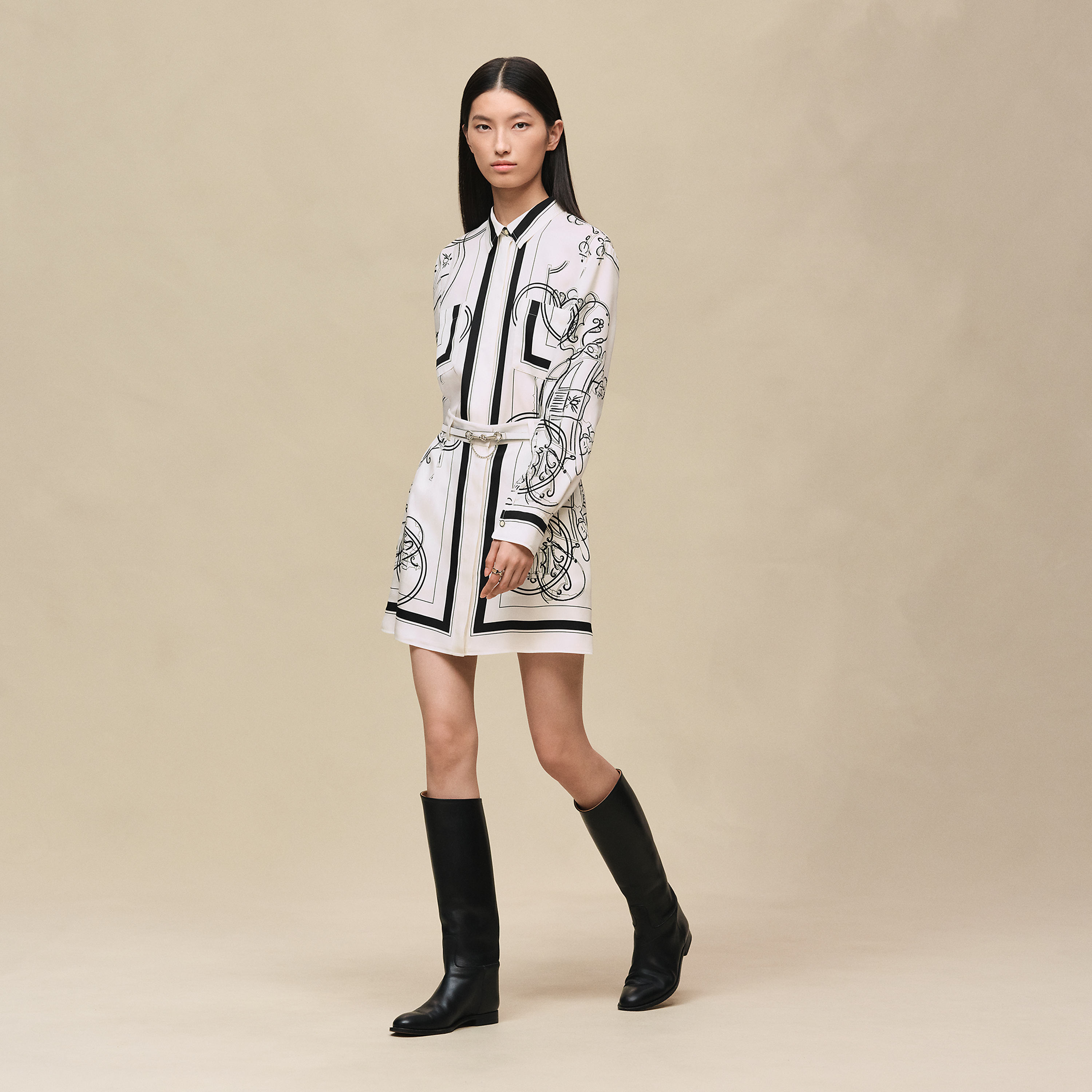 "Ex-Libris a Main Levee" buttoned miniskirt