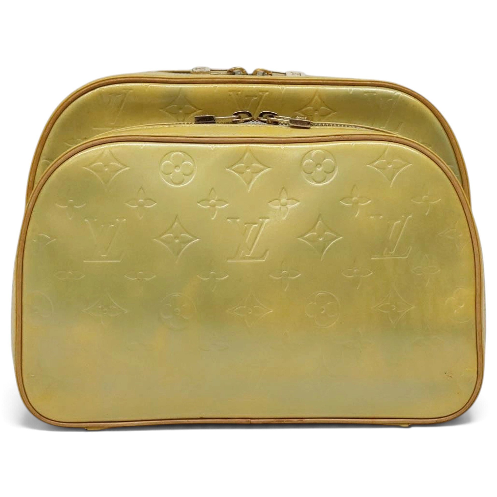 Patent leather backpack