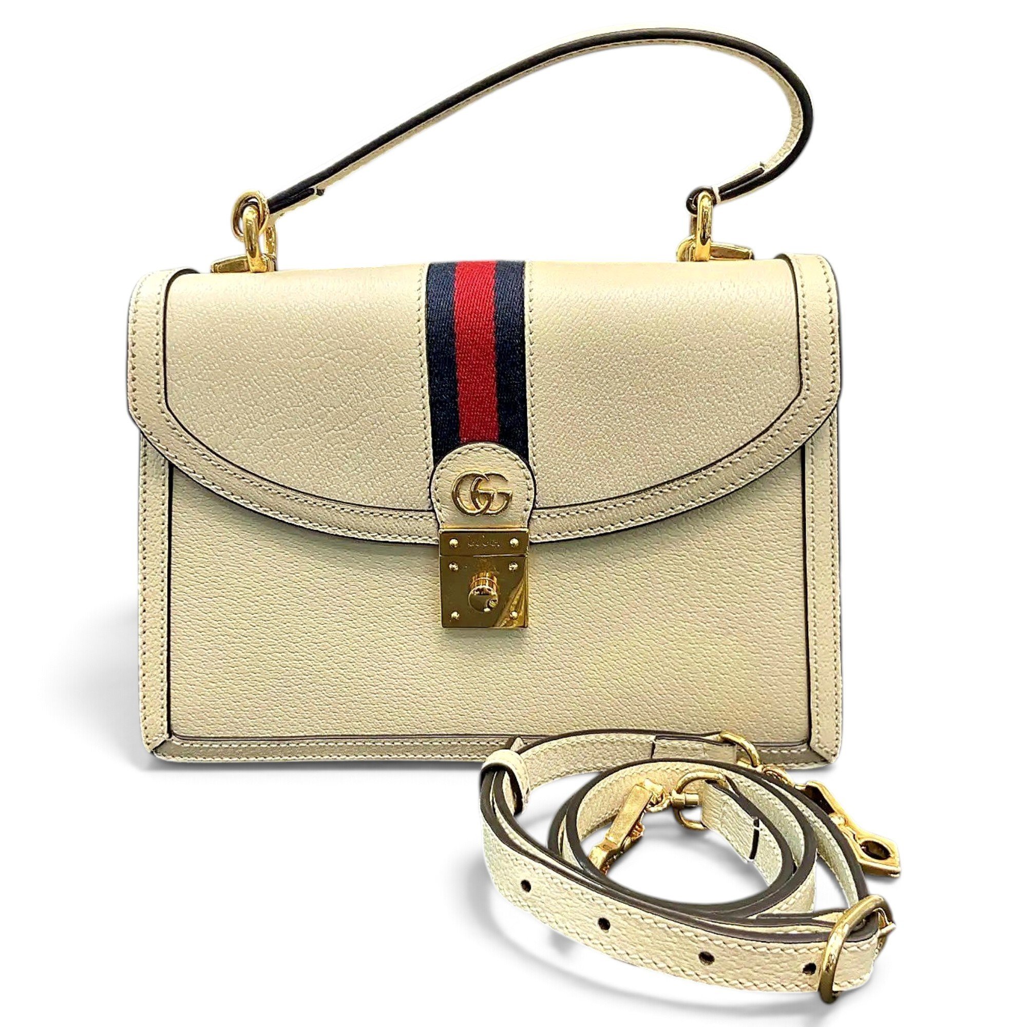 Ophidia Flap Top Handle leather handbag