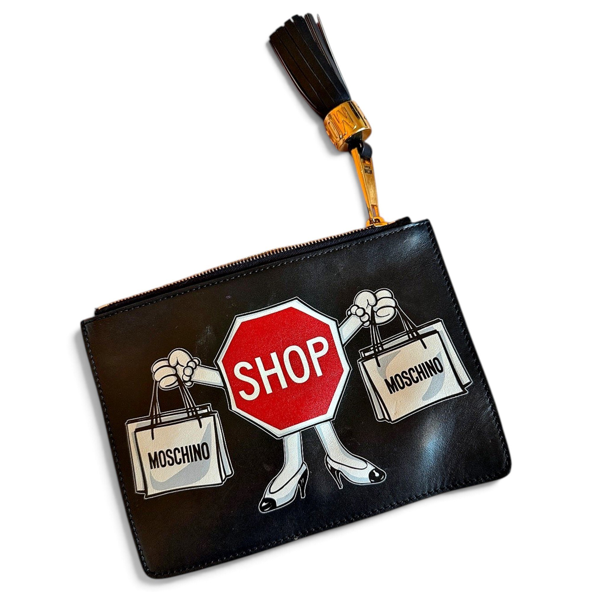 Leather clutch bag