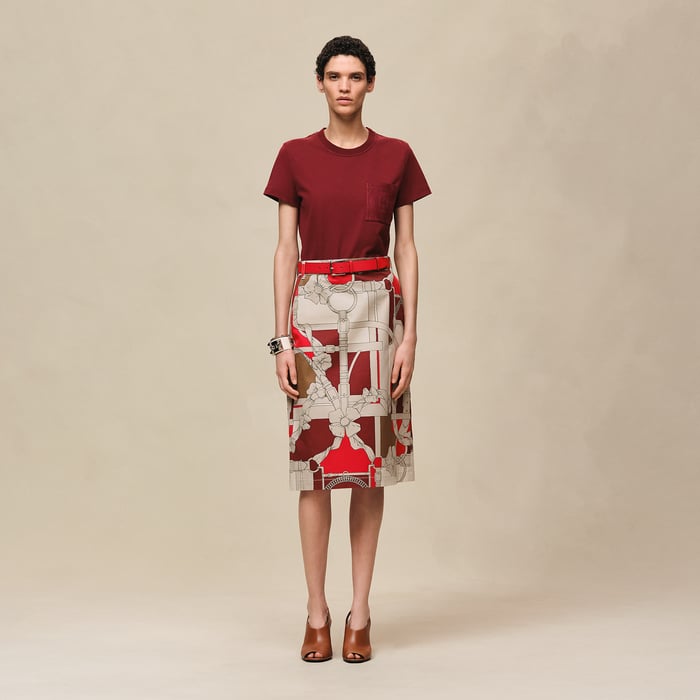 Rouge Carmin Embroidered Pocket T-shirt