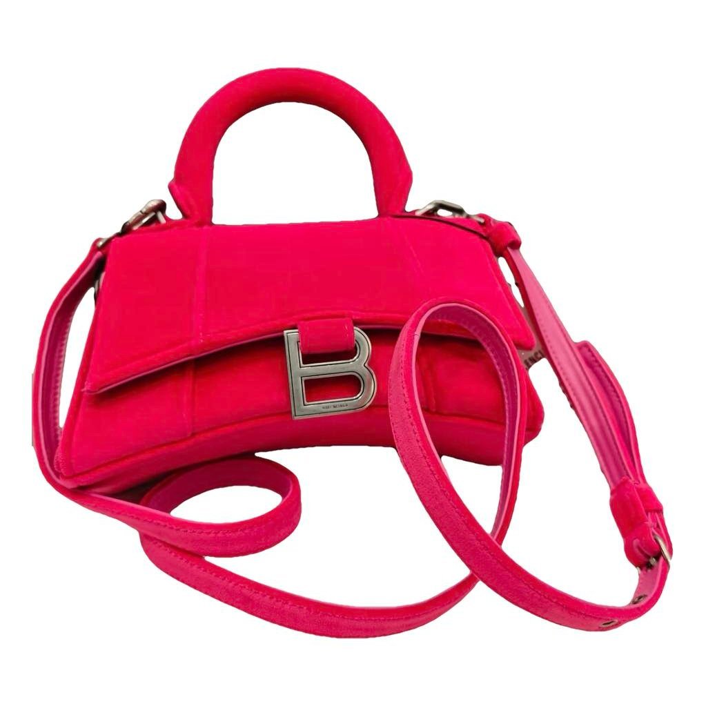 Hourglass leather handbag