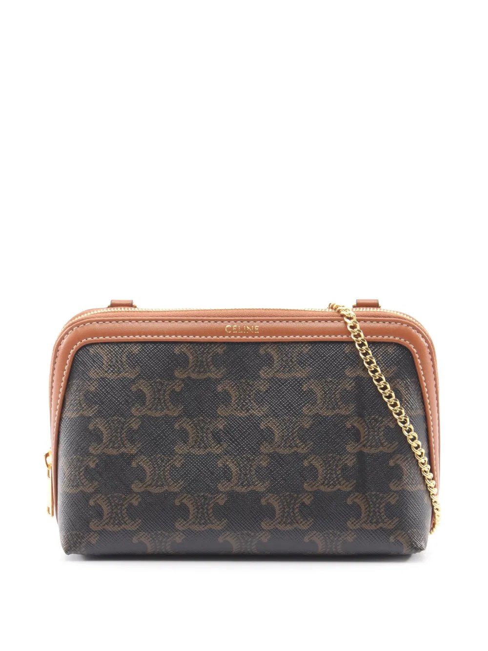 2010-2026 Triomphe Coated Canvas Clutch On Chain crossbody bag