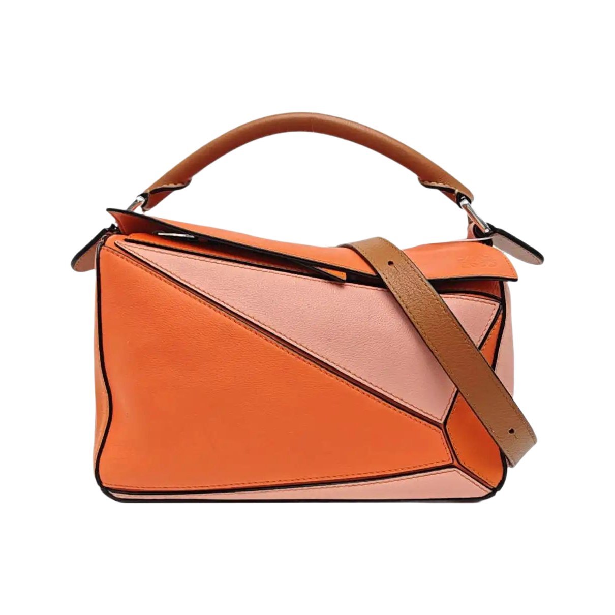 Puzzle leather handbag