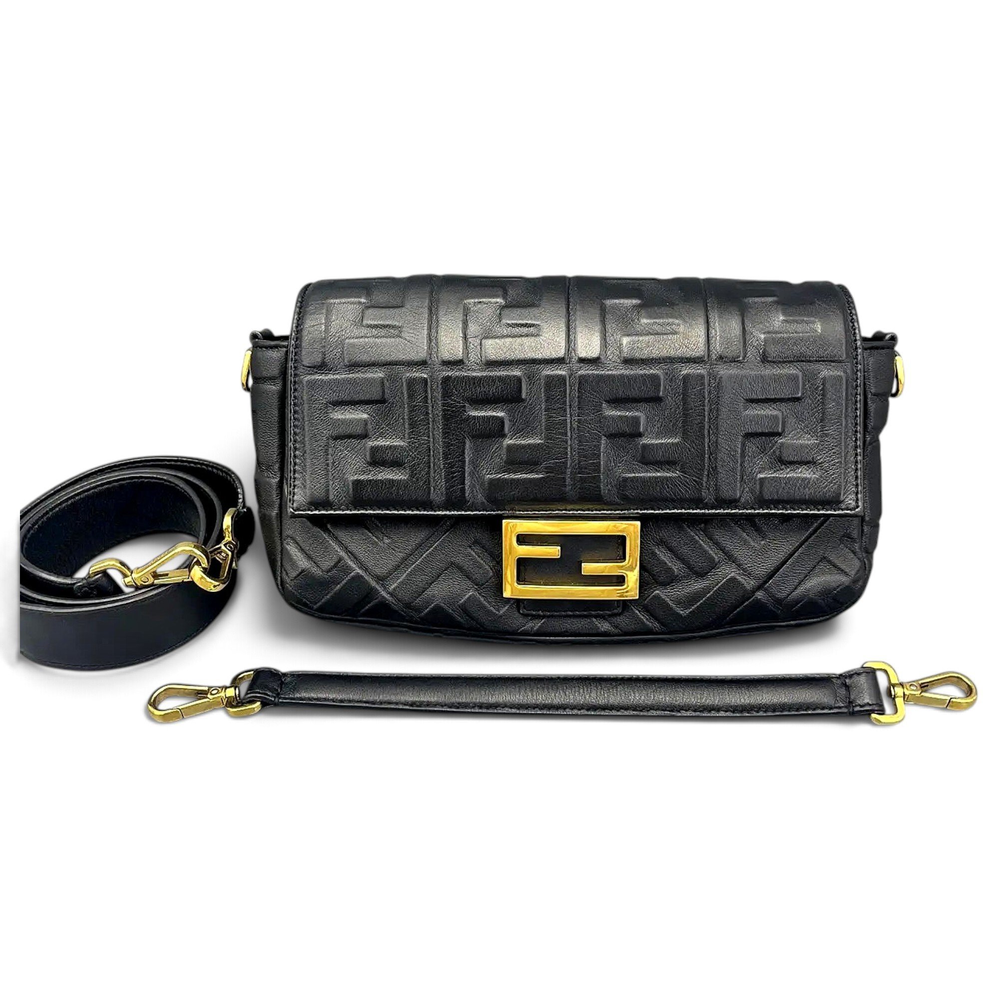Baguette leather crossbody bag