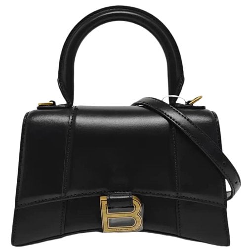 Hourglass leather handbag