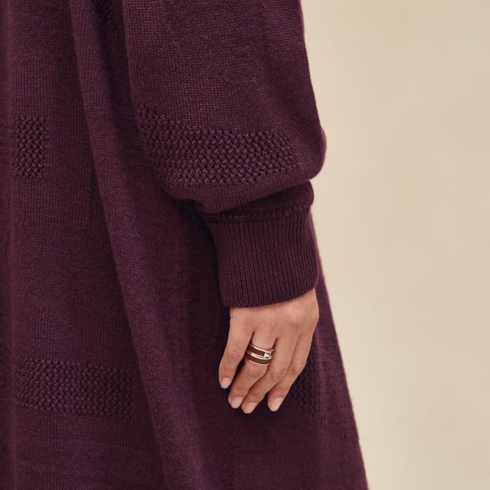 Rouge Bordeaux Long Cashmere Cardigan