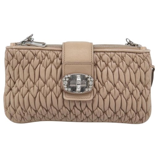 Miu Crystal leather handbag