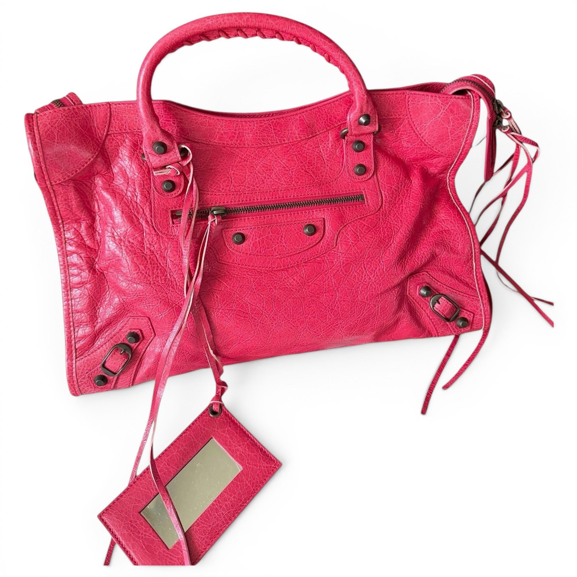 City leather handbag
