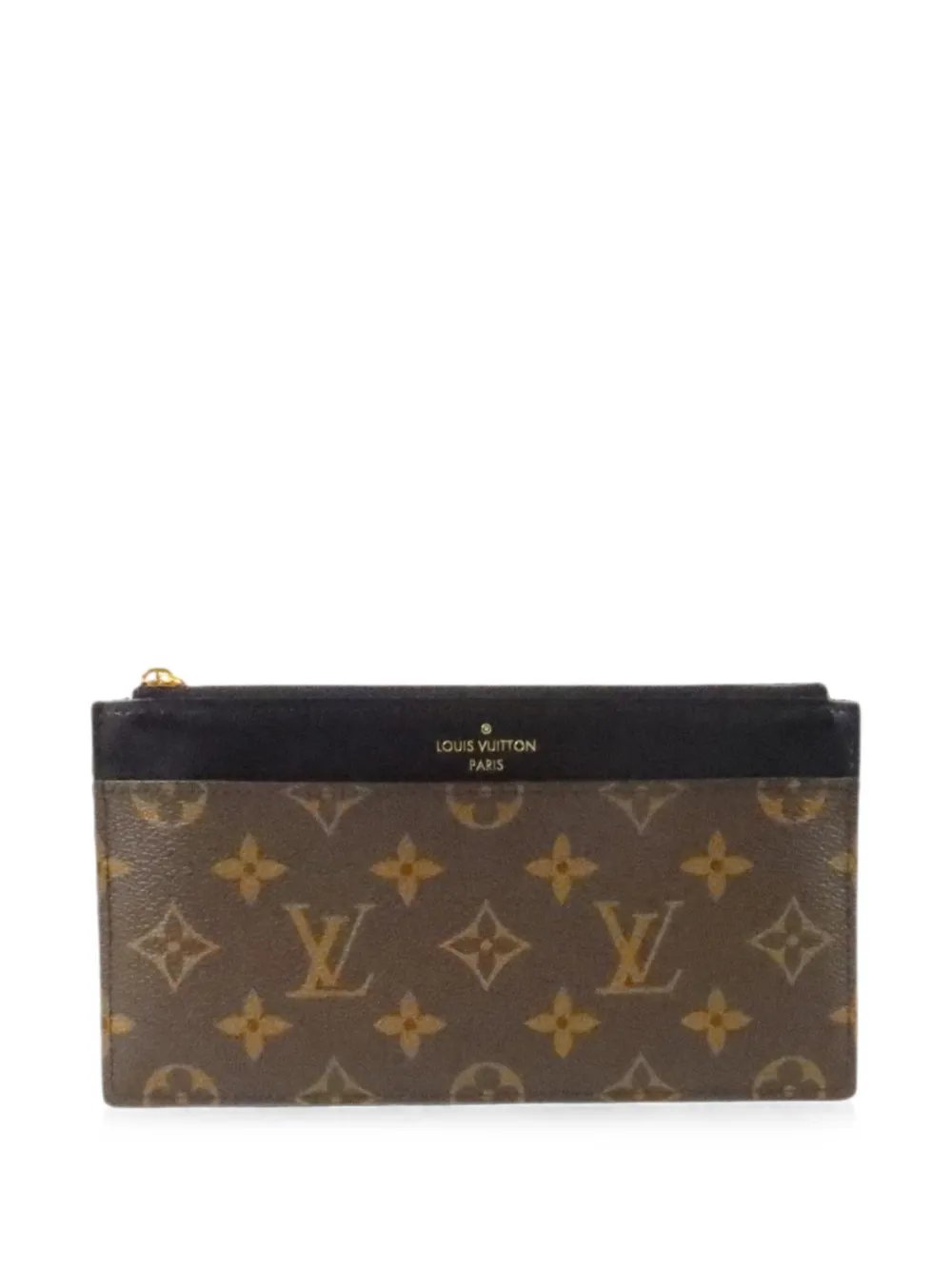 Monogram canvas logo-print clutch bag
