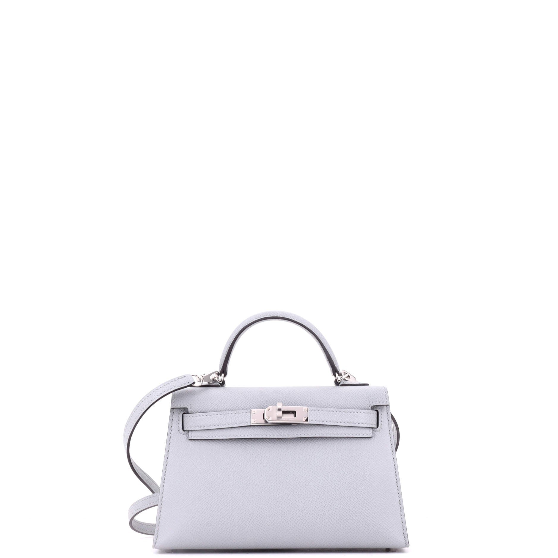 Kelly Mini II Bag Bleu Glacier Epsom with Palladium Hardware 20