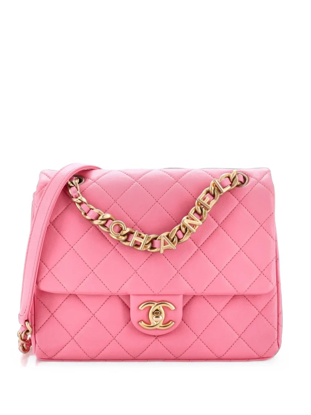 Logo Letters Chanel Touch Chain Flap Bag Quilted Lambskin Small shoulder bag