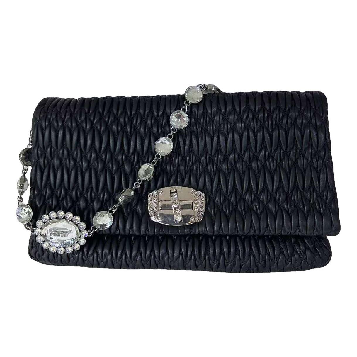 Miu Crystal leather handbag