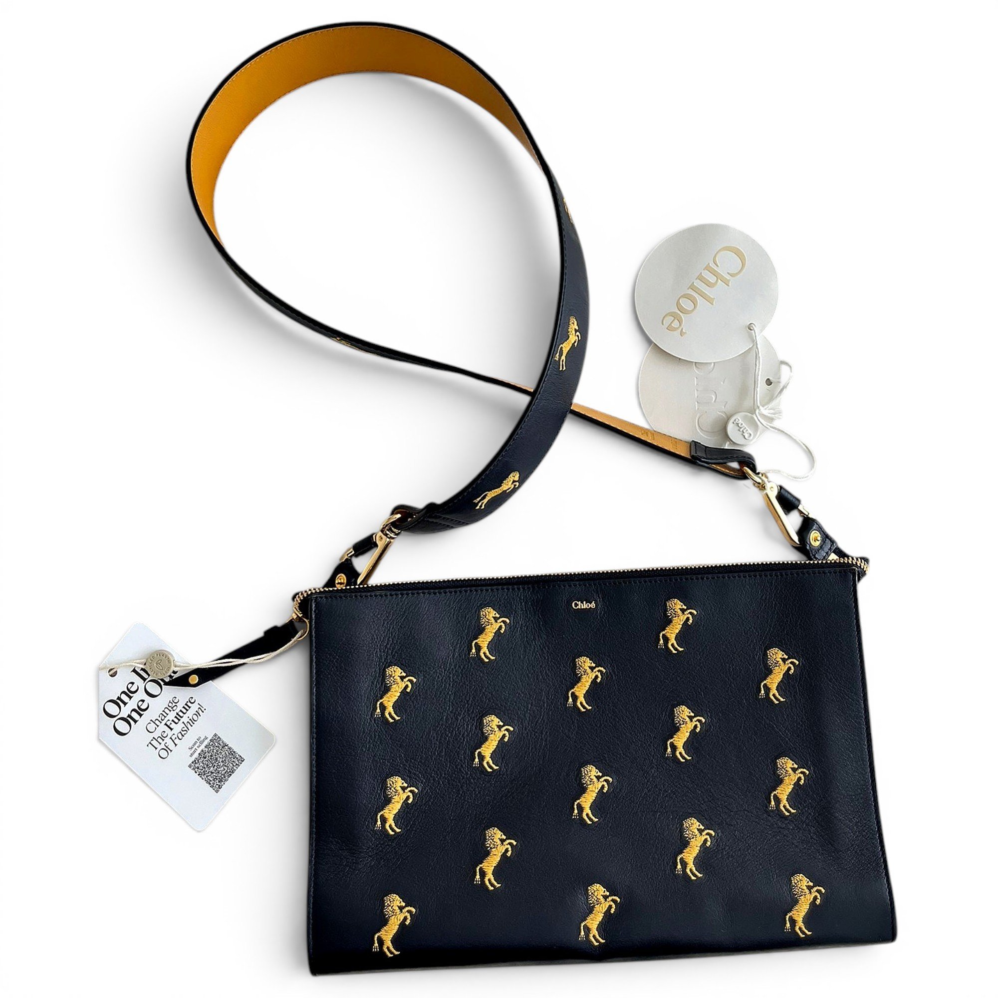 Leather clutch bag