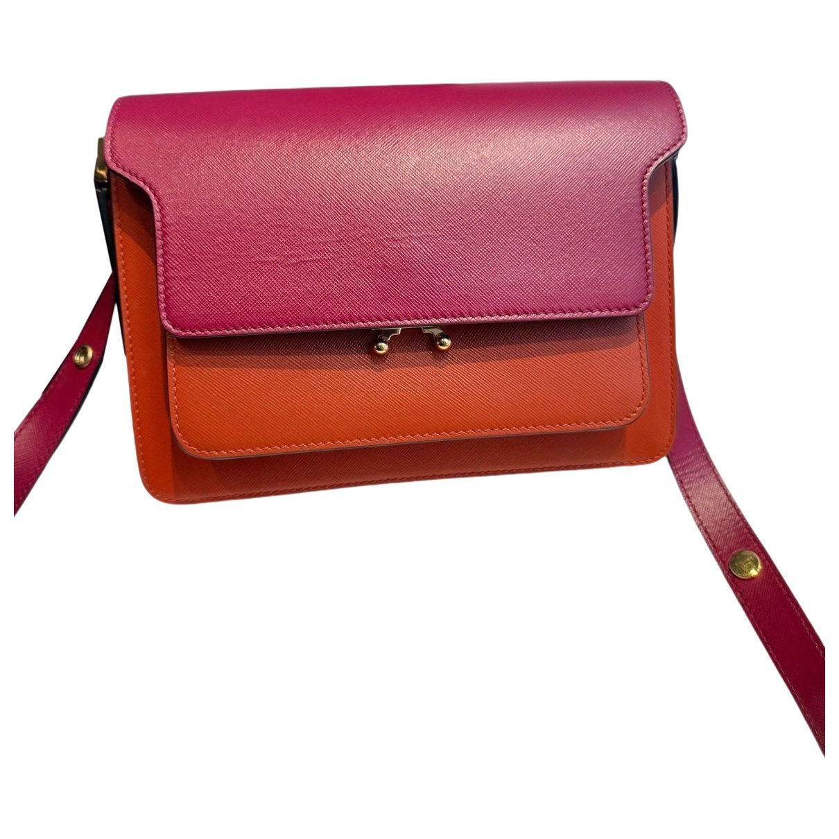 Trunk leather crossbody bag