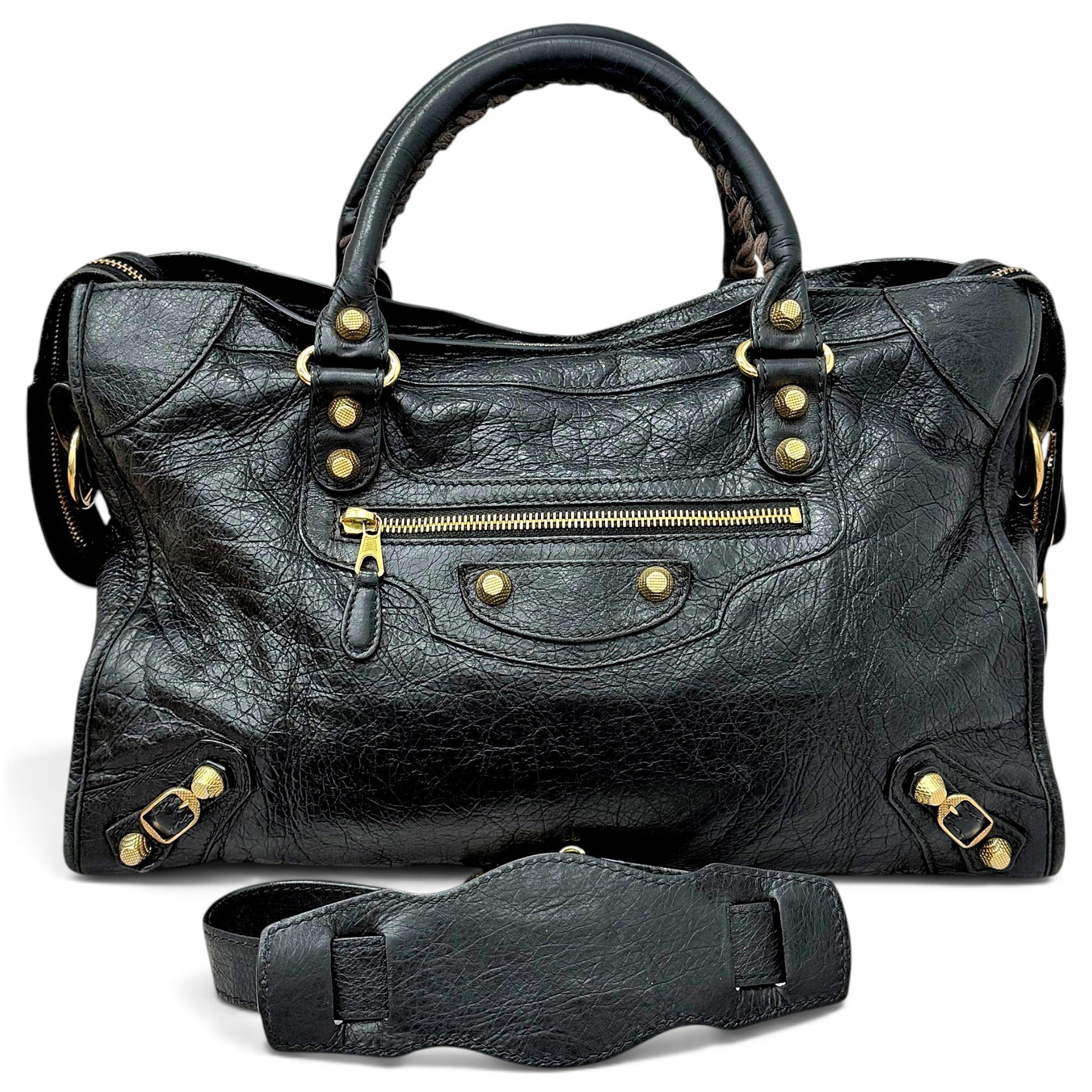 City leather handbag