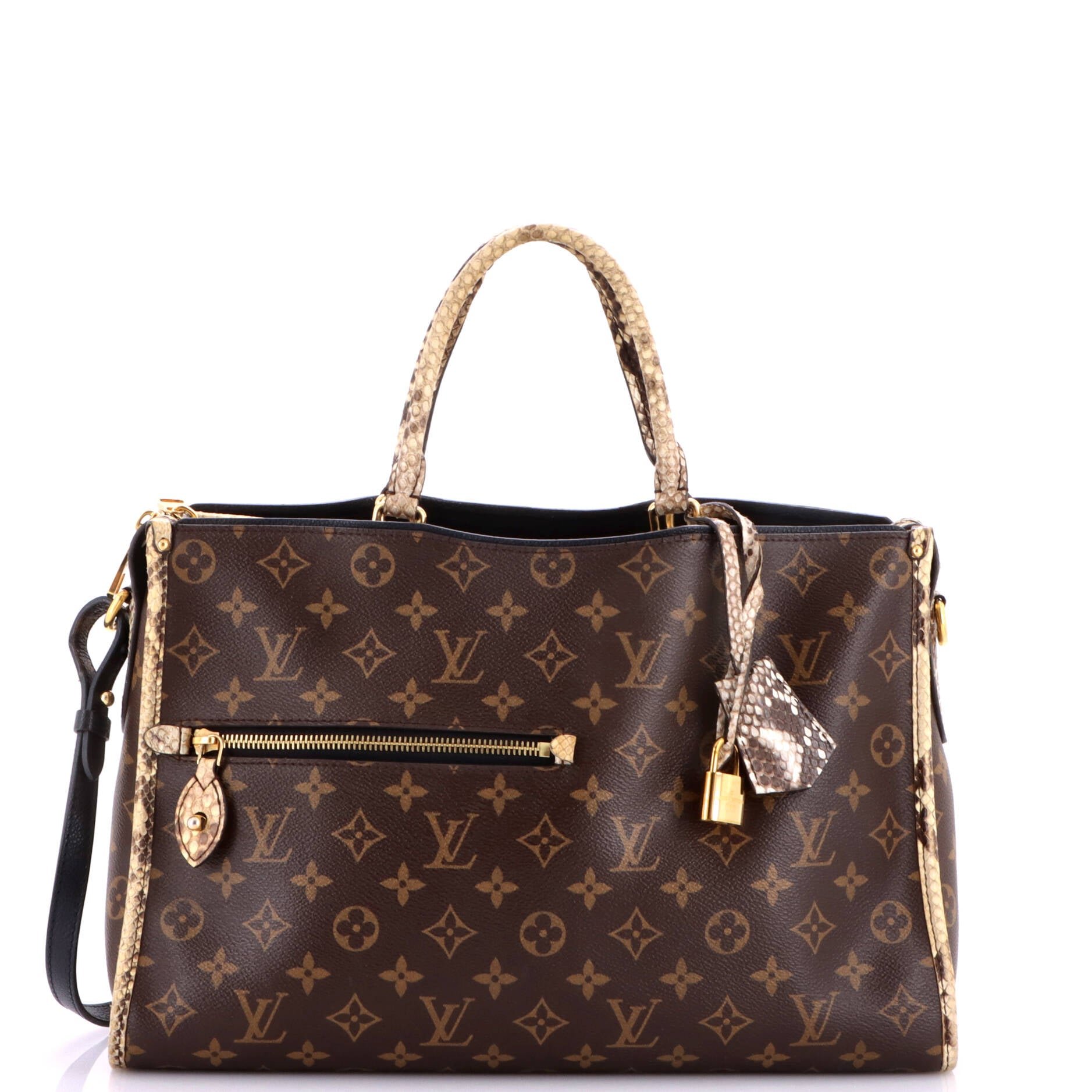 Popincourt NM Handbag Monogram Canvas with Python MM