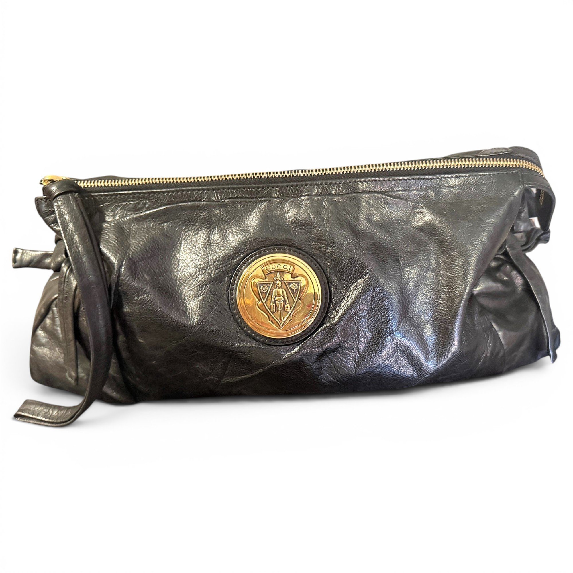 Leather clutch bag
