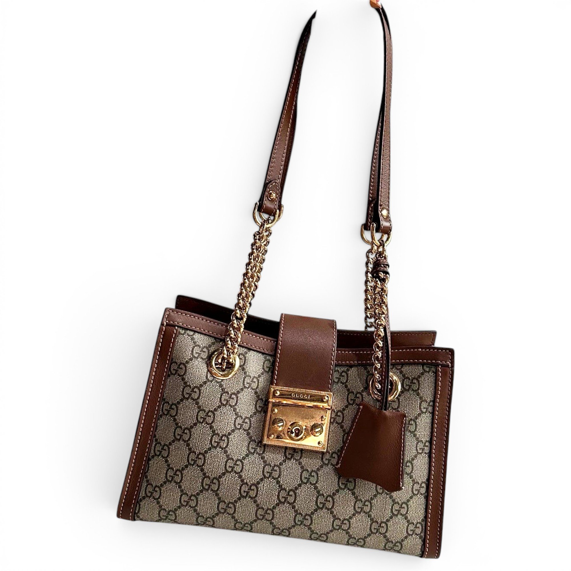 Padlock leather handbag
