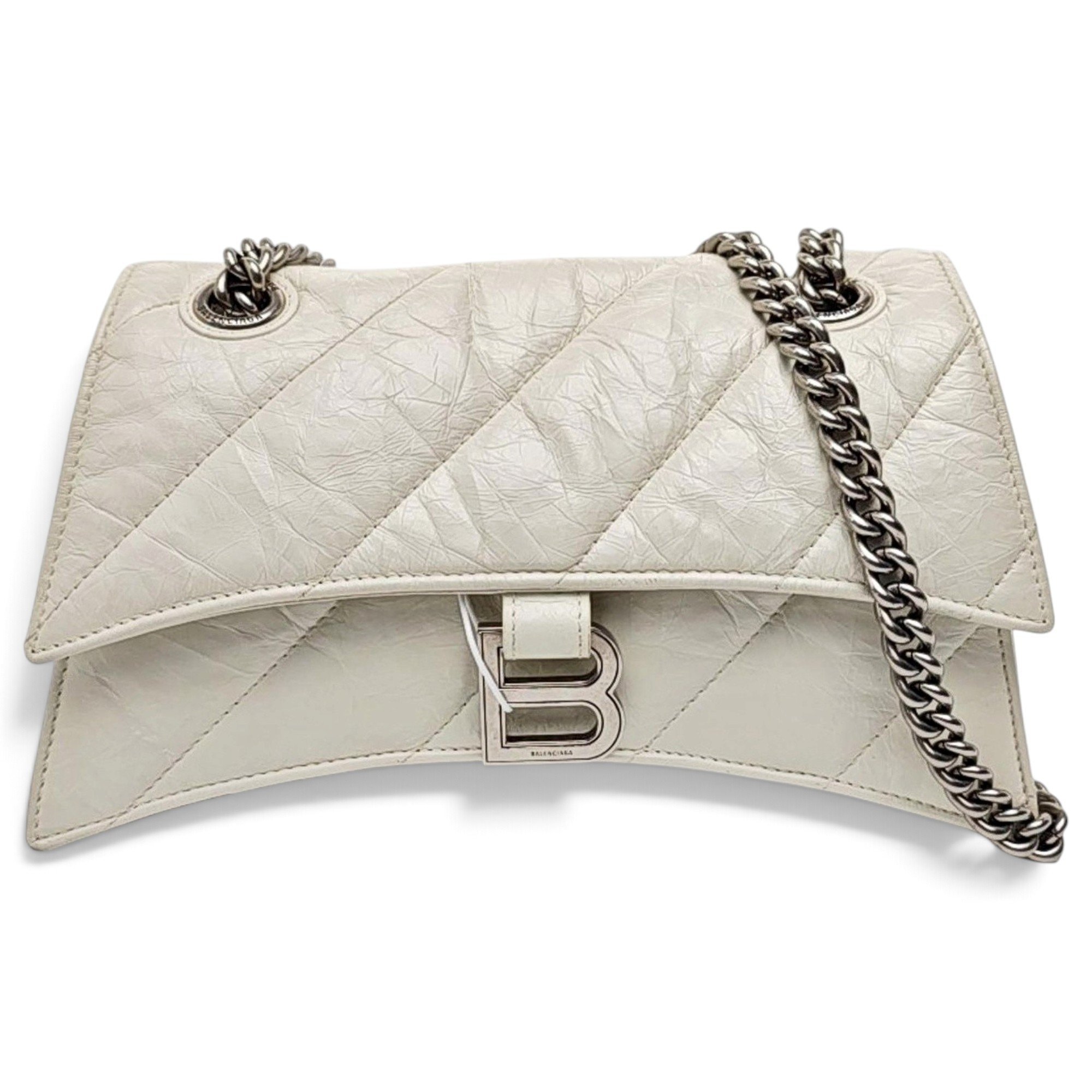 Hourglass leather handbag