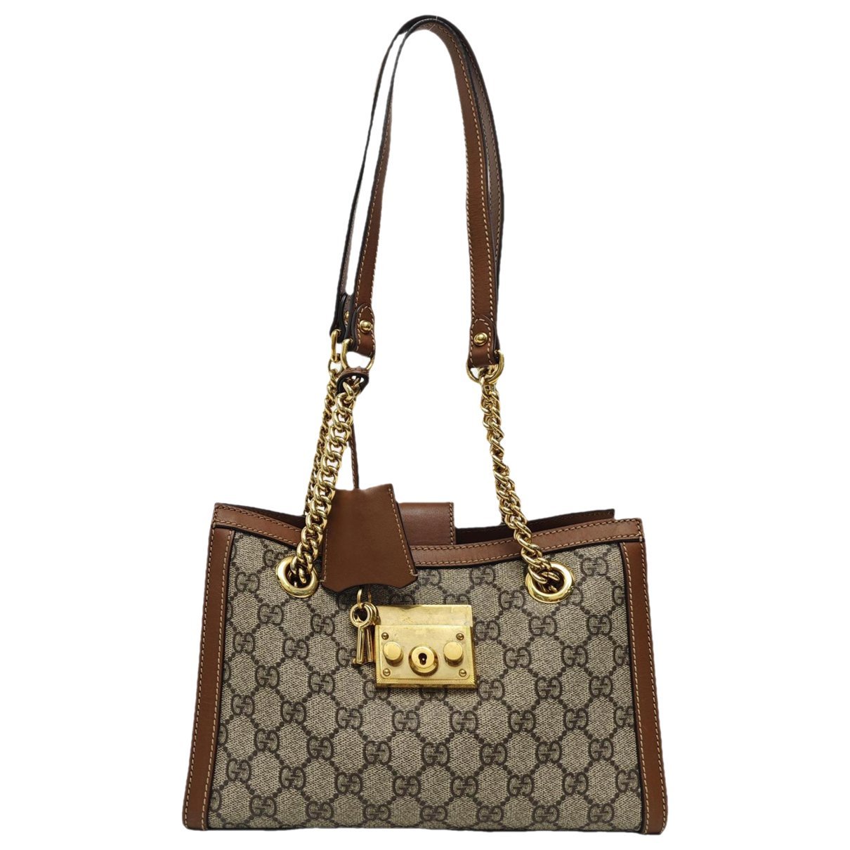 Padlock leather handbag