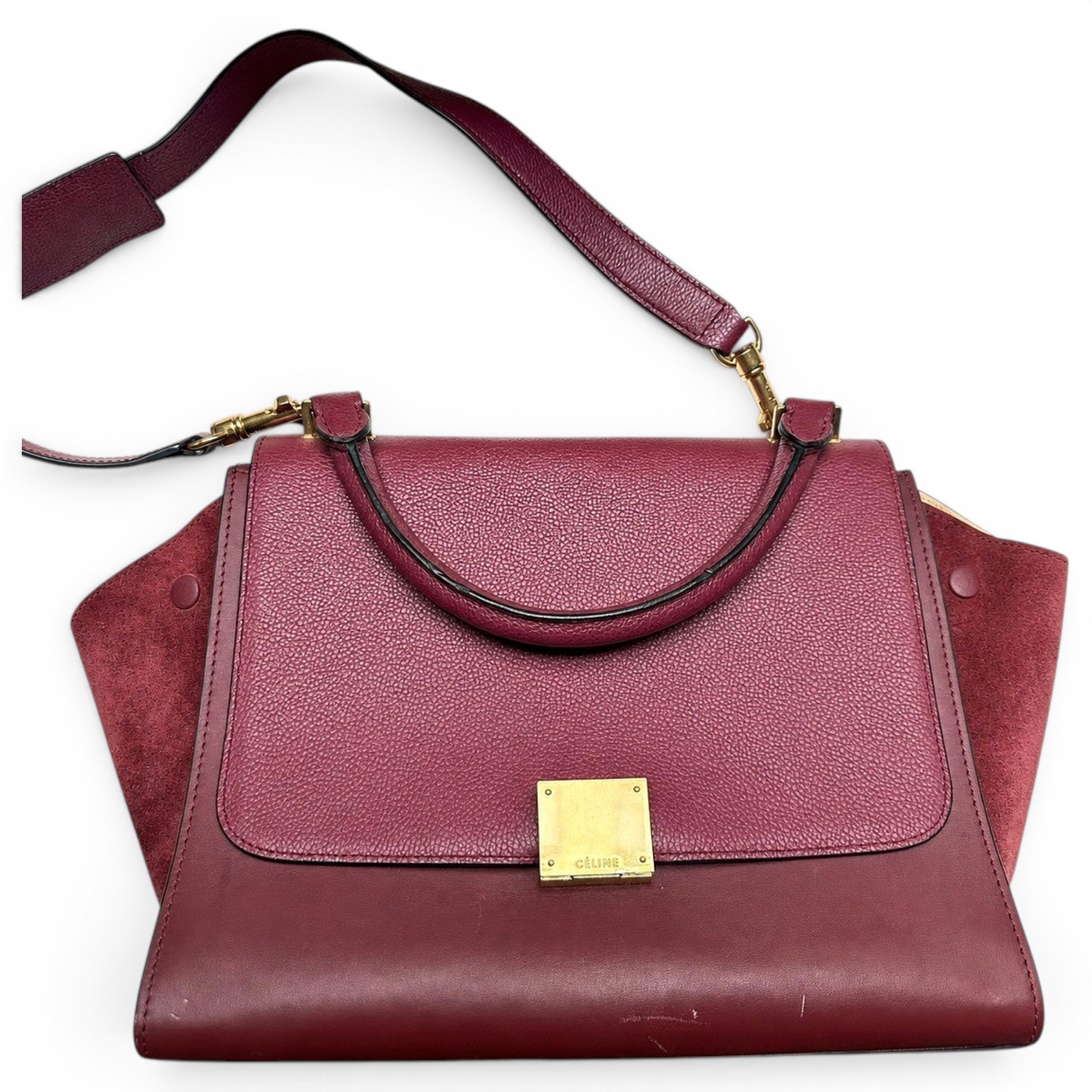 Trapèze leather handbag