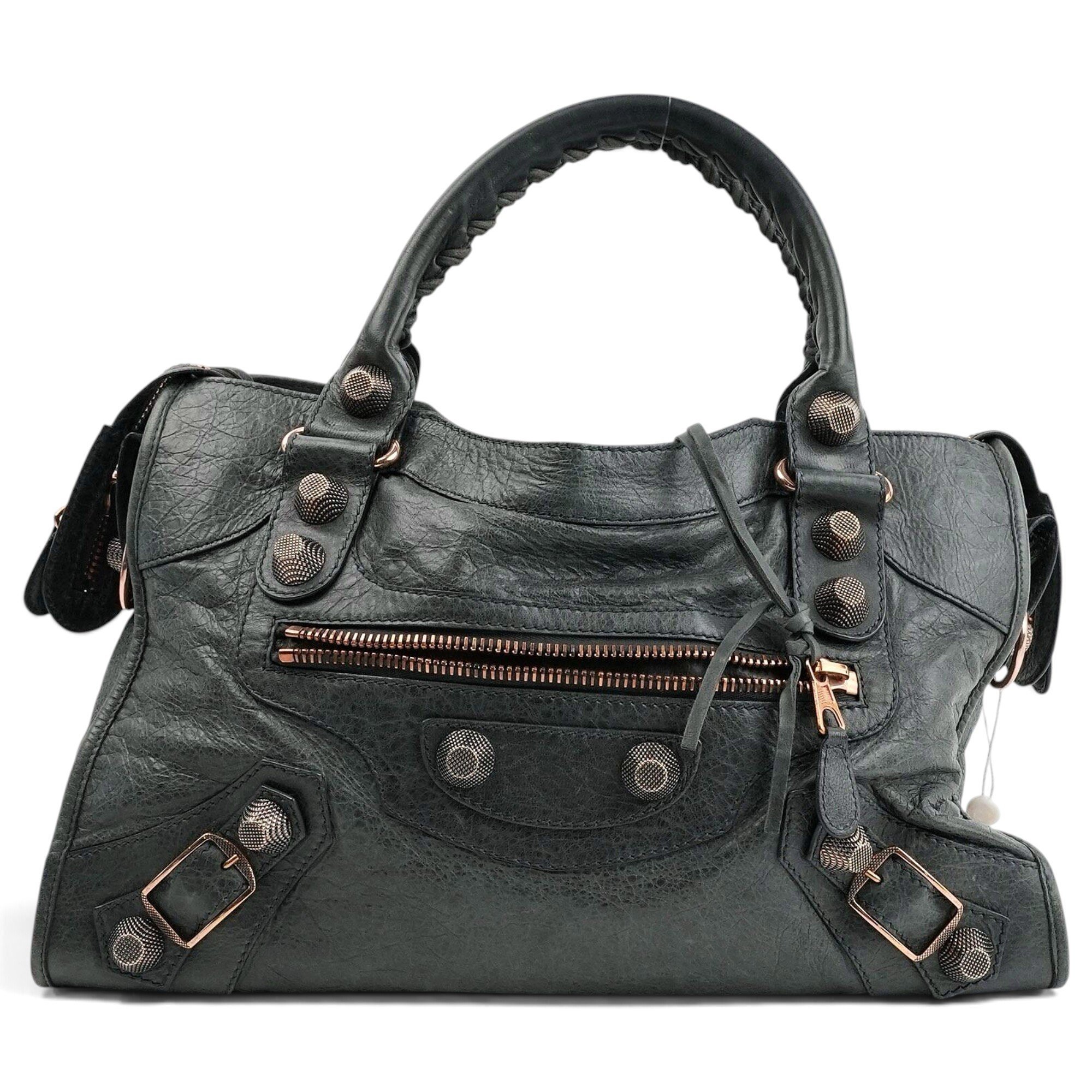 City leather satchel