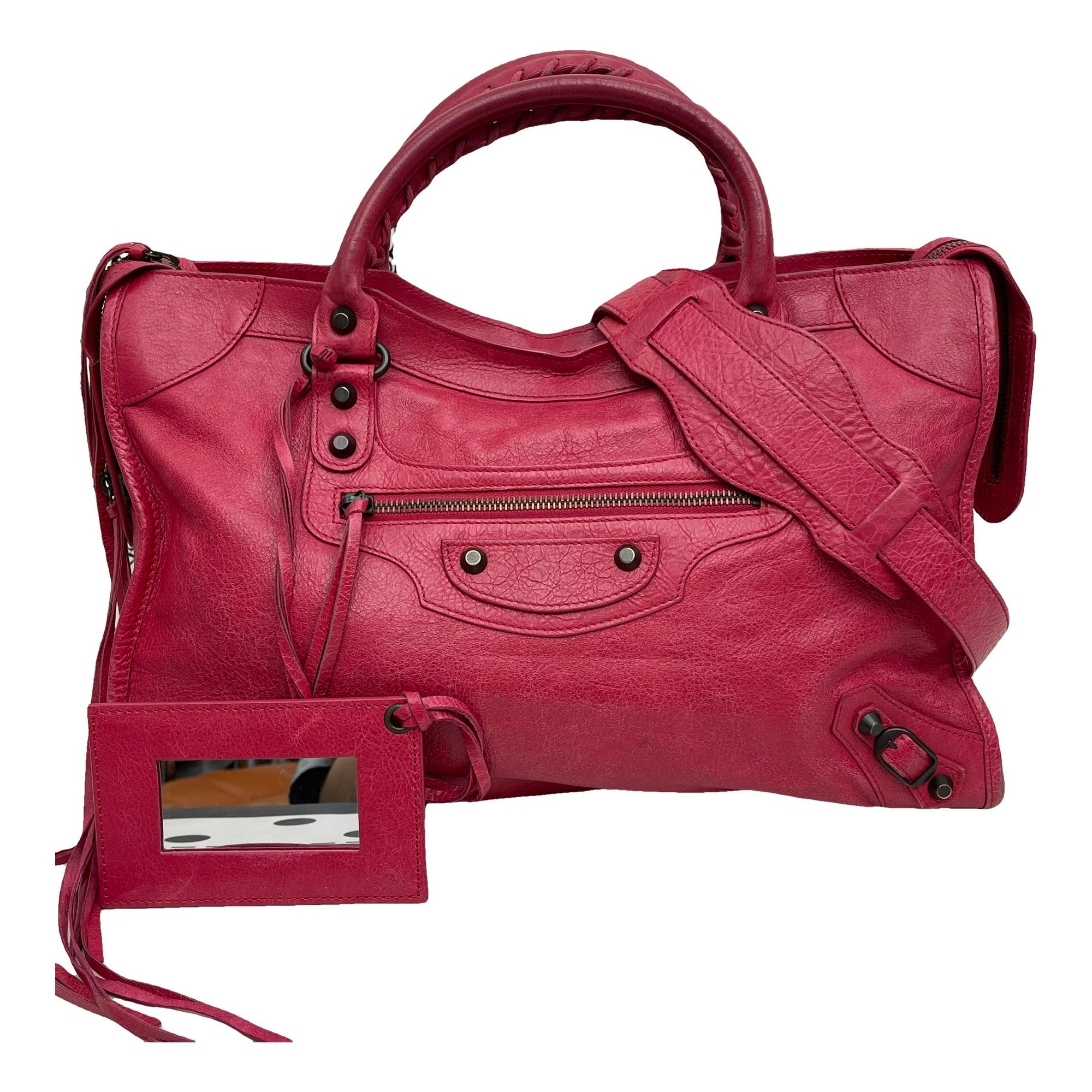 City leather handbag