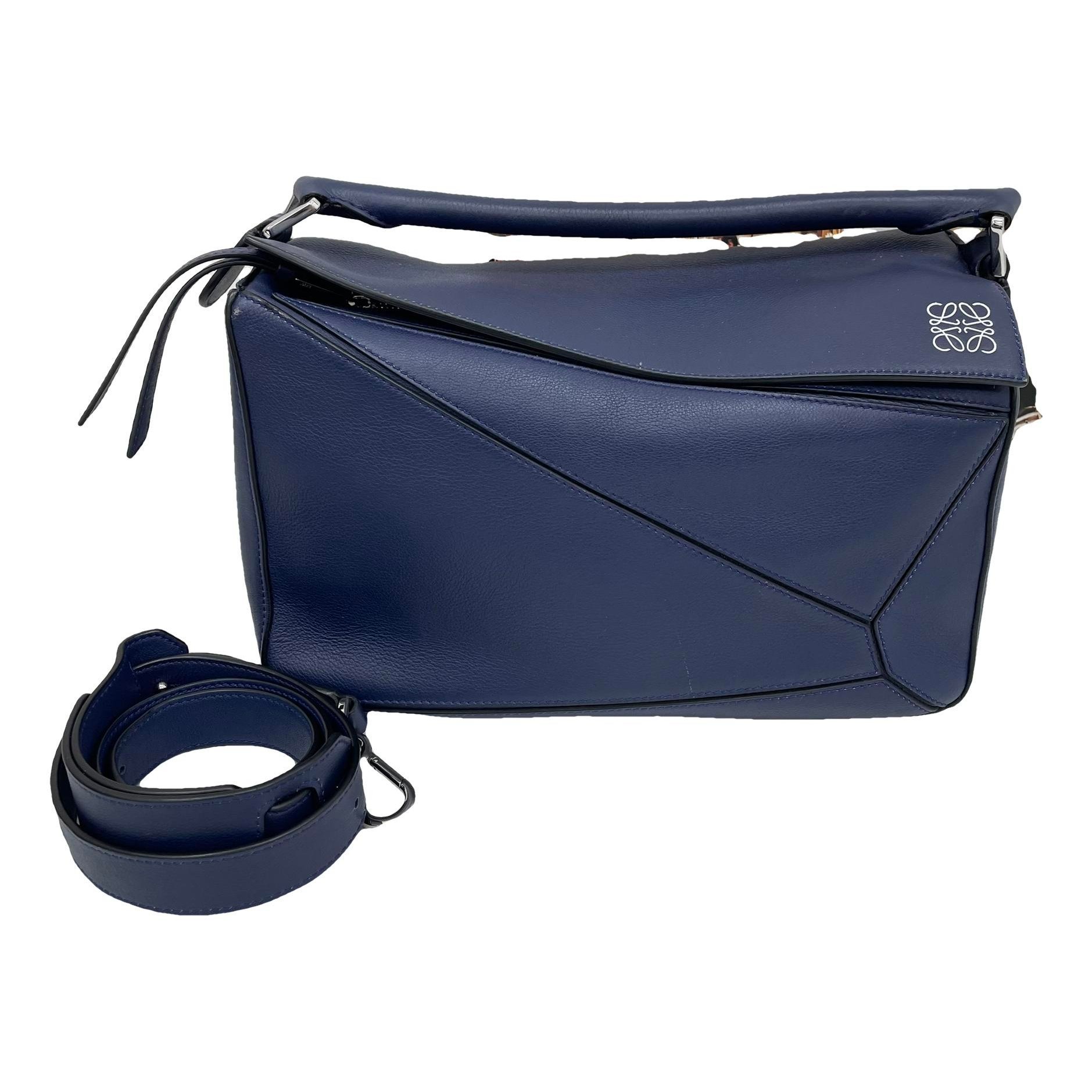 Puzzle leather handbag