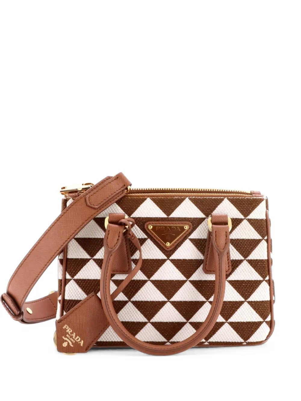 Galleria Double Zip Printed Fabric Mini tote bag
