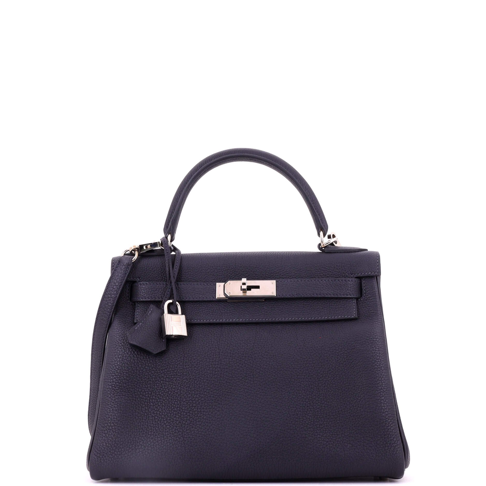 Kelly Handbag Caban Togo with Palladium Hardware 28