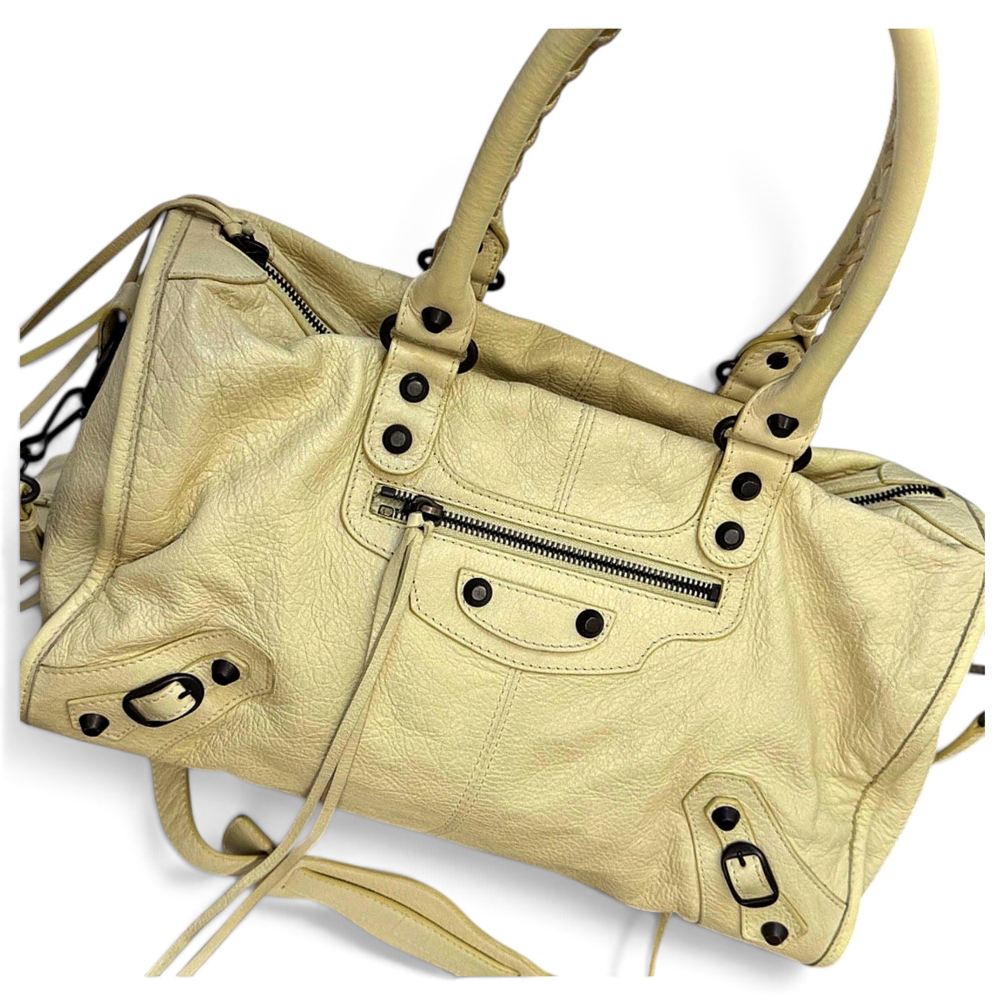 City leather handbag