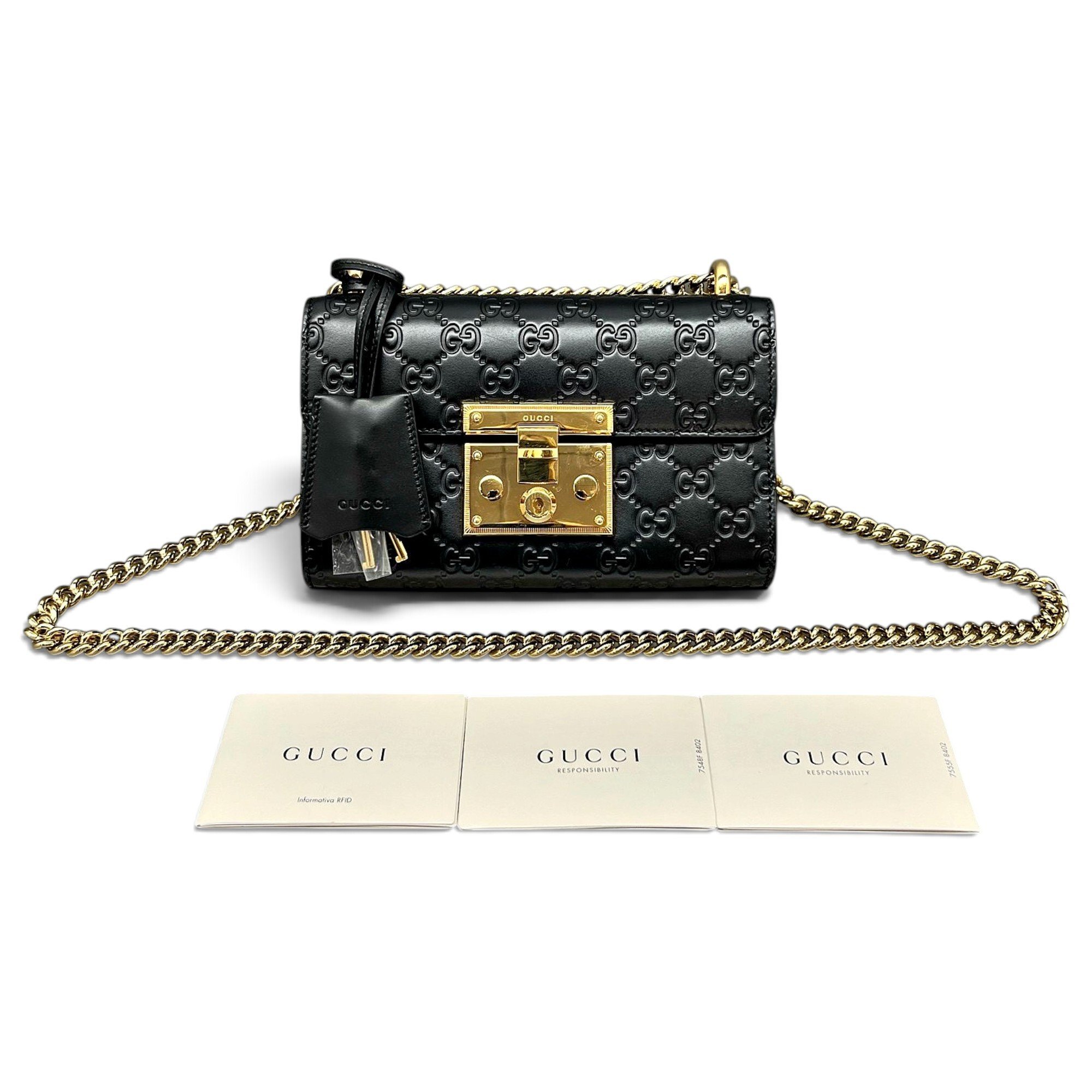 Padlock leather handbag