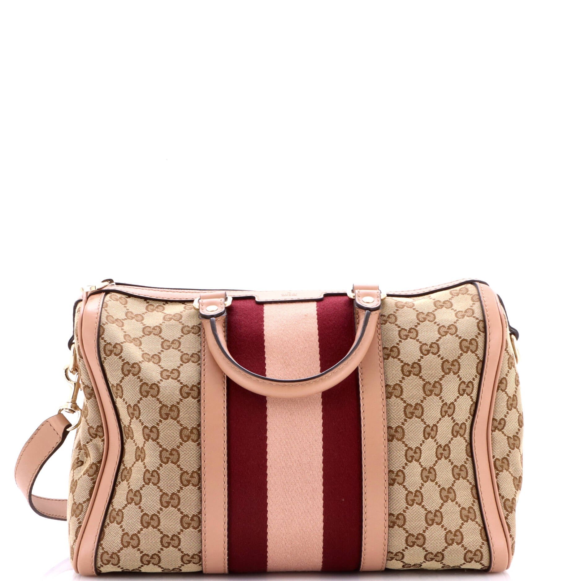 Vintage Web Boston Bag GG Canvas Medium