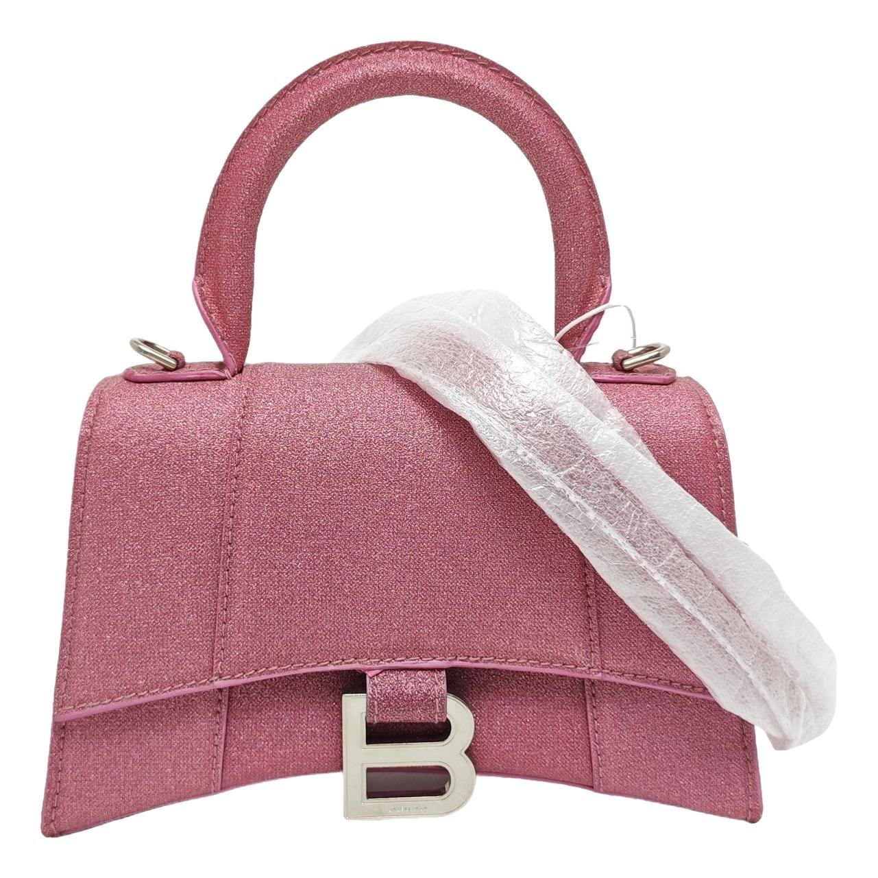 Hourglass leather handbag
