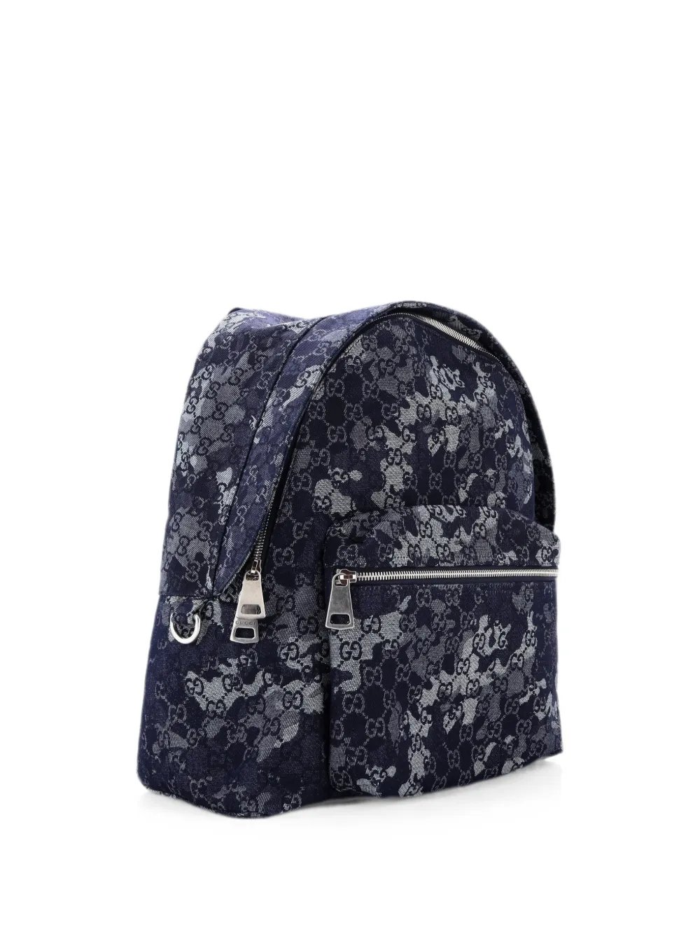 Zip Front Pocket Camouflage GG Denim backpack
