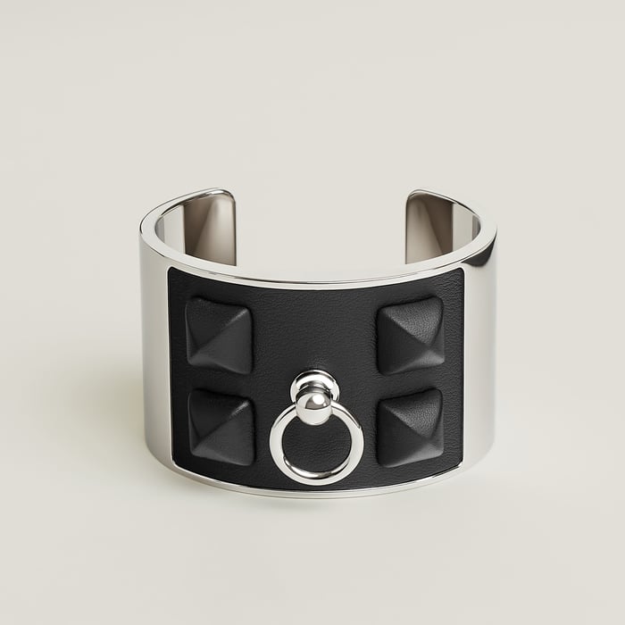 Noir Collier De Chien Medor Gaine Cuff Bracelet